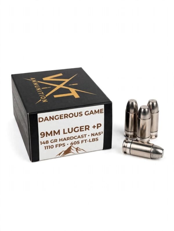 9mm +P 148gr Hardcast NAS³ – Dangerous Game